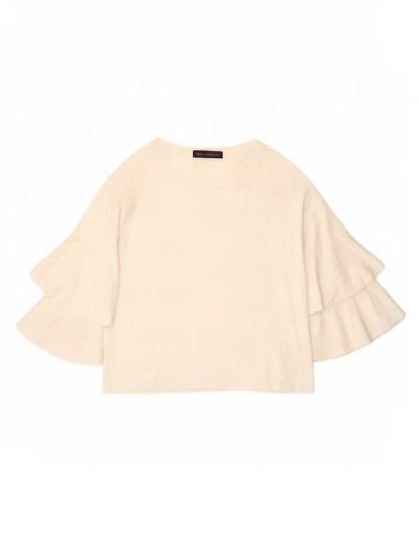 Marks & Spencer Chemisier court à manches 3/4 pour femme UK 12 Medium Off White