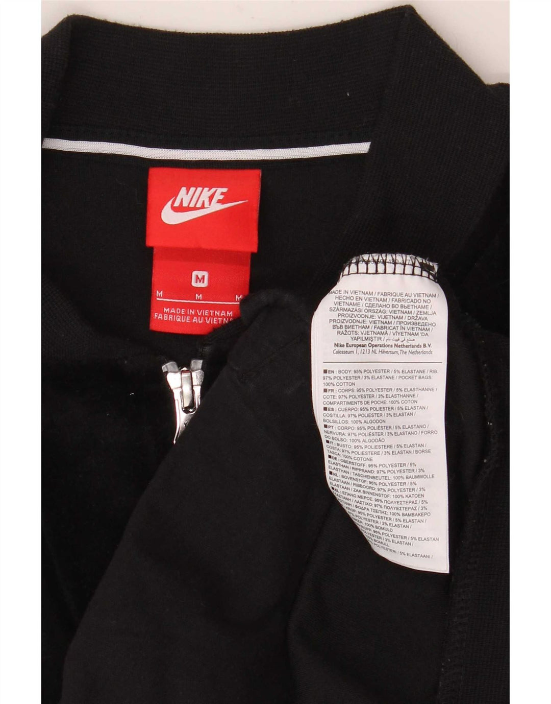 Nike Veste de survêtement en velours pour femme UK 14 Medium Noir Polyester