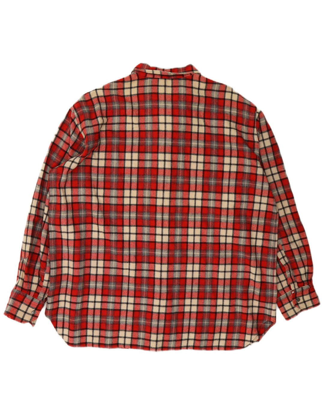 vintage Chemise en flanelle homme XL Laine à carreaux rouges