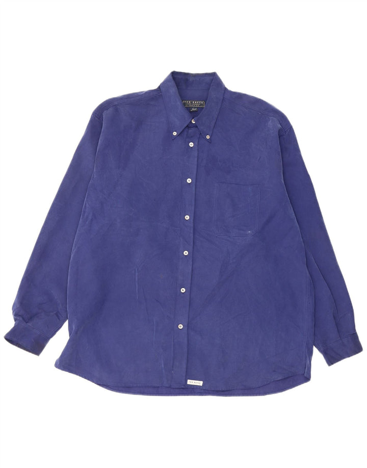 Ted Baker Chemise Homme Taille 4 Grand Bleu Polynosic