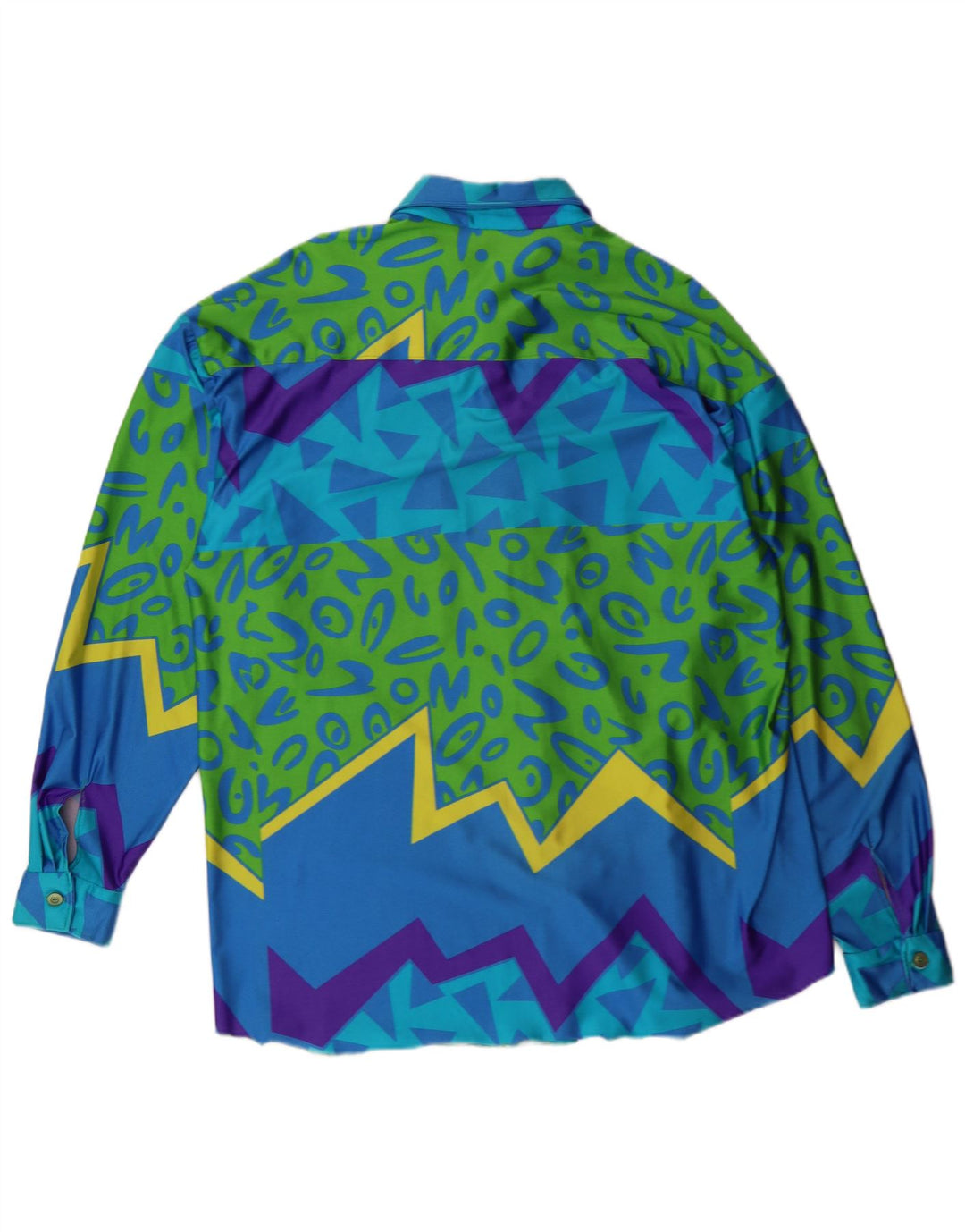 VINTAGE Chemise Homme XL Bleu Géométrique