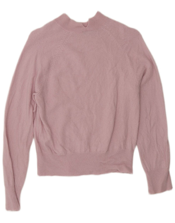Jigsaw Pull à col roulé pour femme UK 10 Petite laine rose