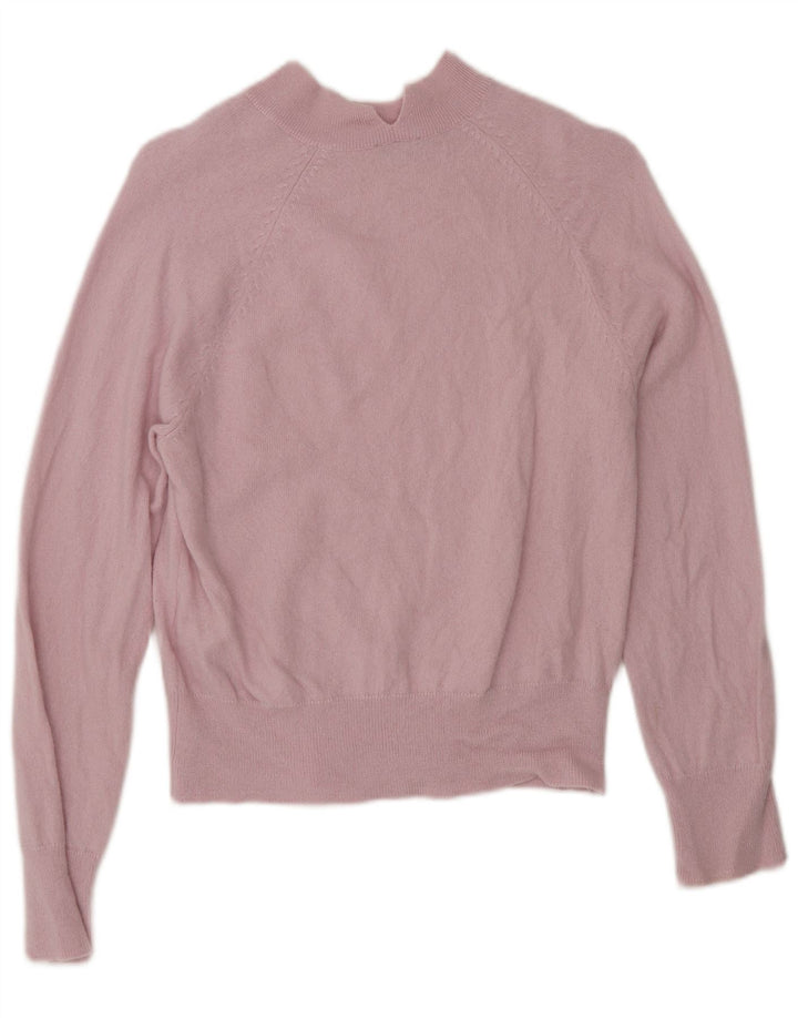Jigsaw Pull à col roulé pour femme UK 10 Petite laine rose