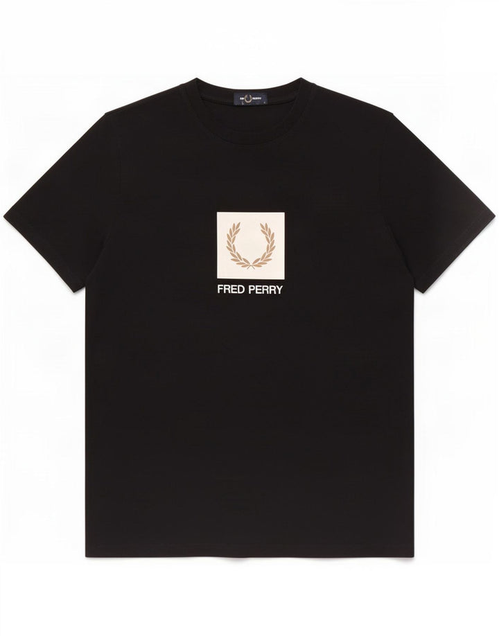 Fred Perry T-Shirt Graphique Homme Noir Moyen Coton