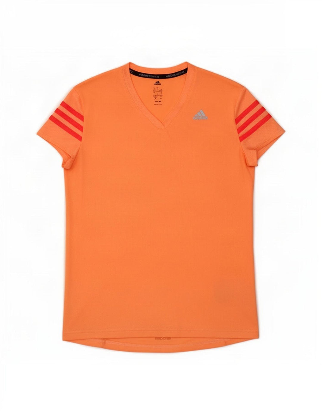 Adidas Climalite T-Shirt Top UK 8/10 Petit Orange Polyester