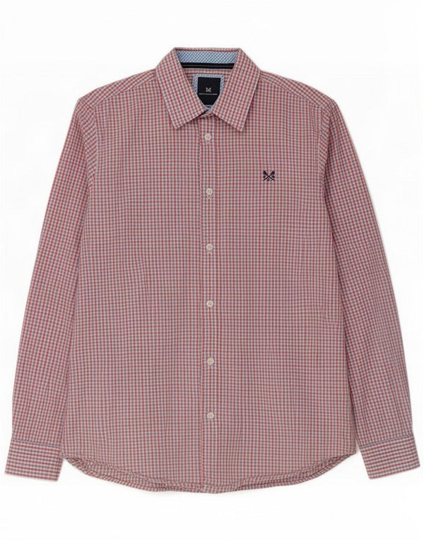 Crew Clothing Chemise slim pour homme en coton à grands carreaux rouges