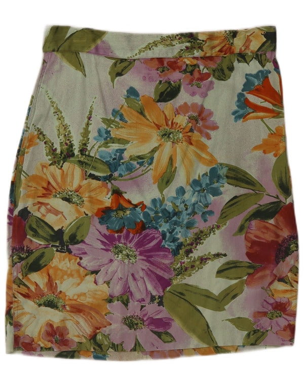 jupe droite femme vintage IT 46 Large W30 Floral multicolore