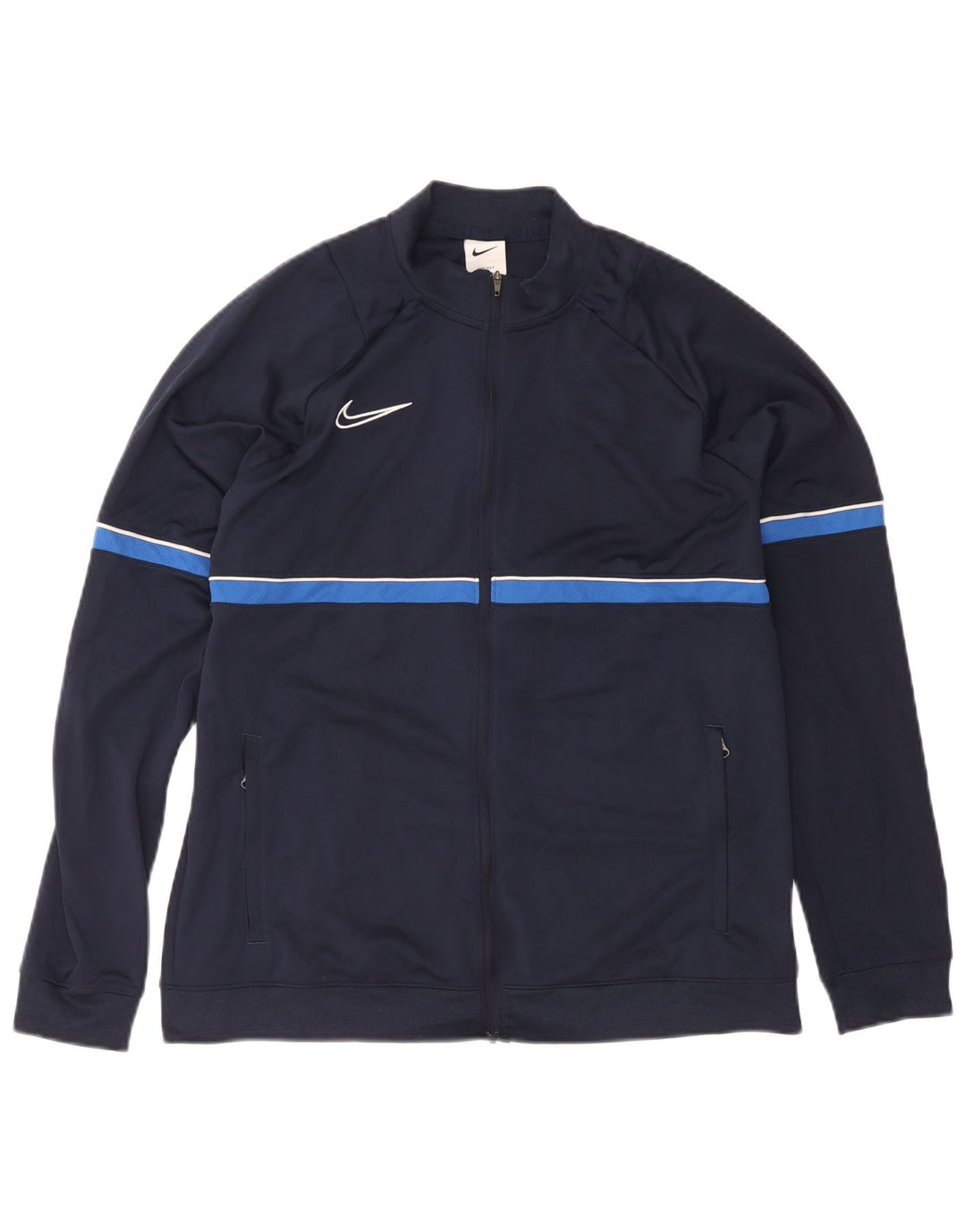 Nike Hommes Dri Fit Survêtement Top Veste XL Bleu Marine Colorblock Polyester