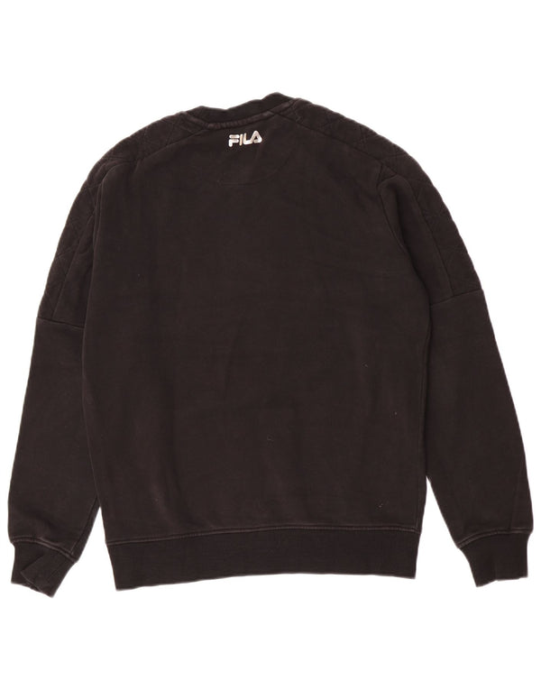 Fila Mens Loose Fit Sweatshirt Jumper XS Noir Rayé