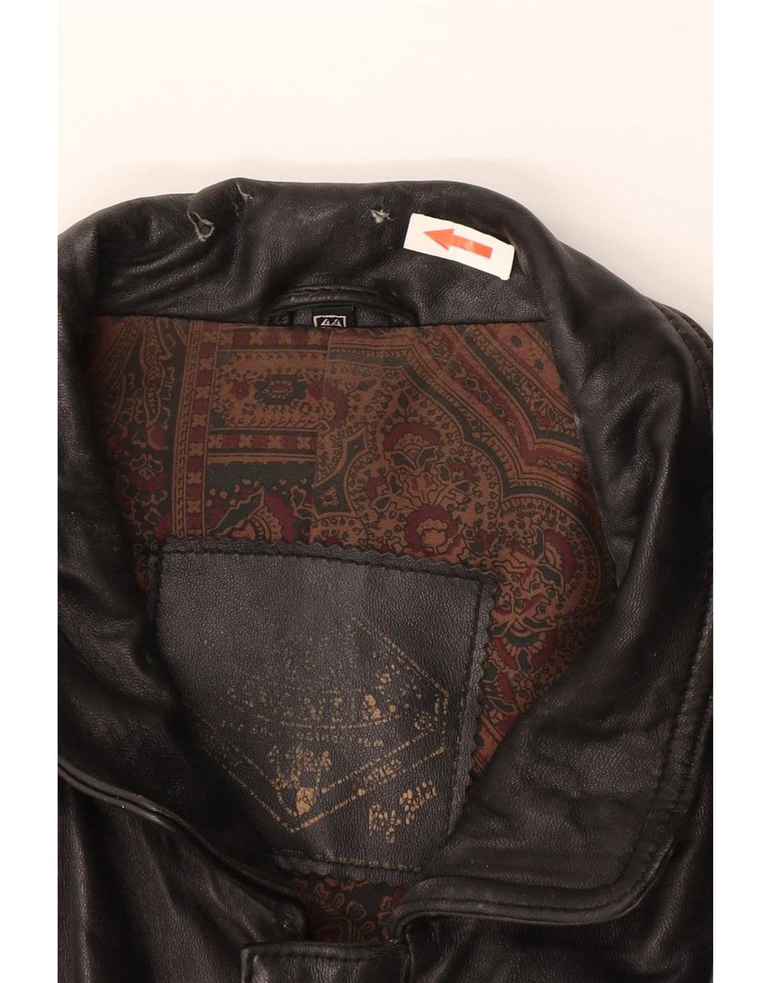 Veste en cuir homme vintage UK 44 2XL Cuir noir