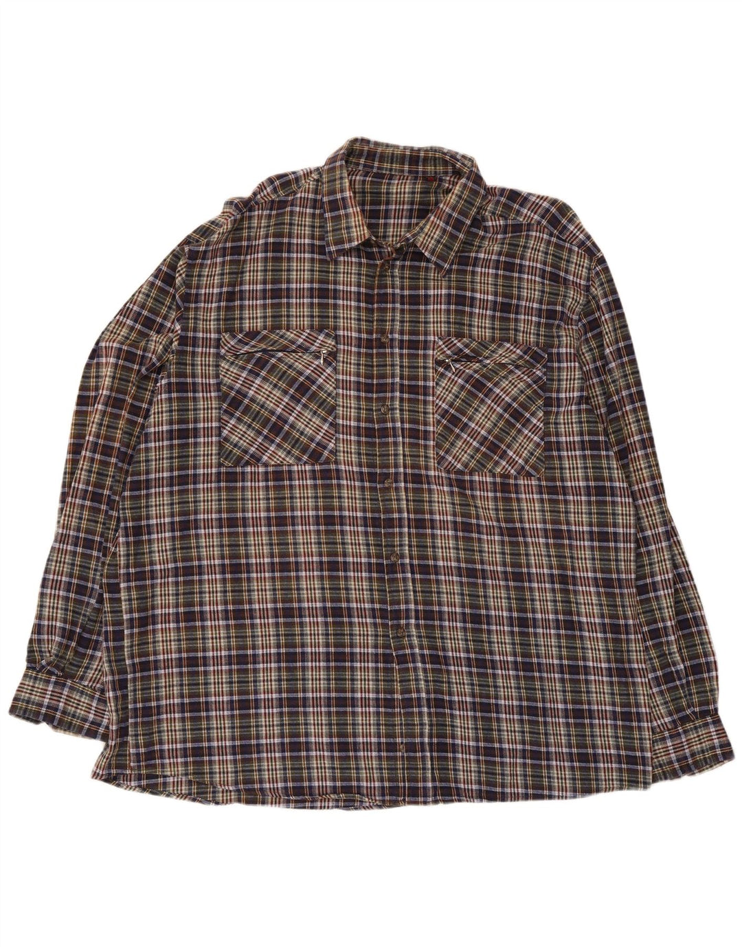 European Project Chemise en flanelle coupe régulière pour homme 2XL à carreaux multicolores