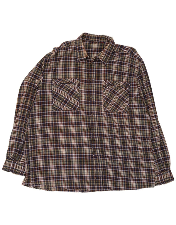 European Project Chemise en flanelle coupe régulière pour homme 2XL à carreaux multicolores