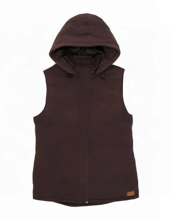 Volcom Gilet rembourré à capuche pour femme UK 12 Medium Noir Polyester