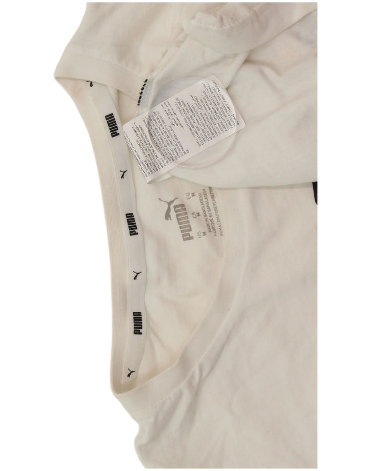 PUMA T-Shirt Graphique Homme Blanc Moyen Coton