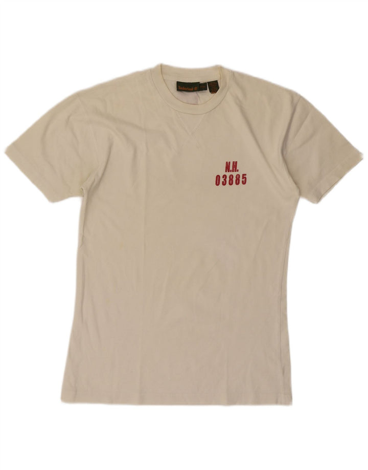 Timberland T-Shirt Graphique Homme Petit Blanc Coton