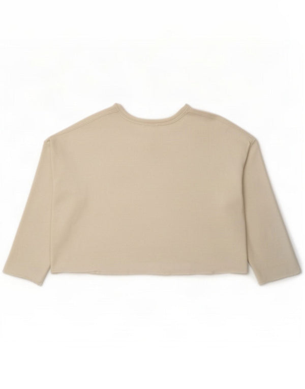 Zara Haut court surdimensionné pour femme Manches 3/4 UK 14 Medium Blanc
