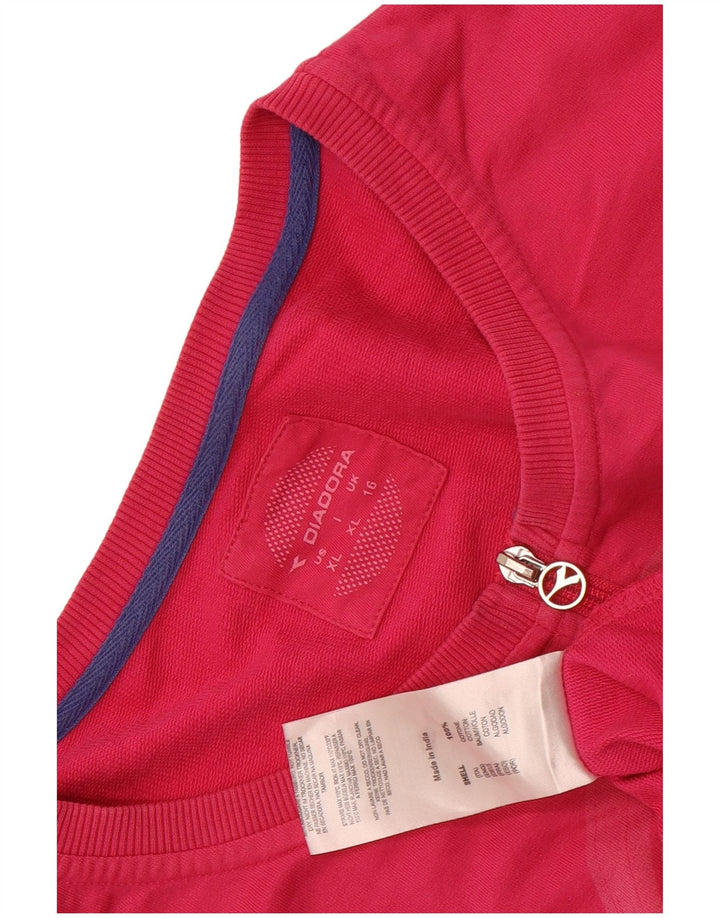 Diadora Veste de survêtement surdimensionnée graphique pour femme UK 16 Large Rose