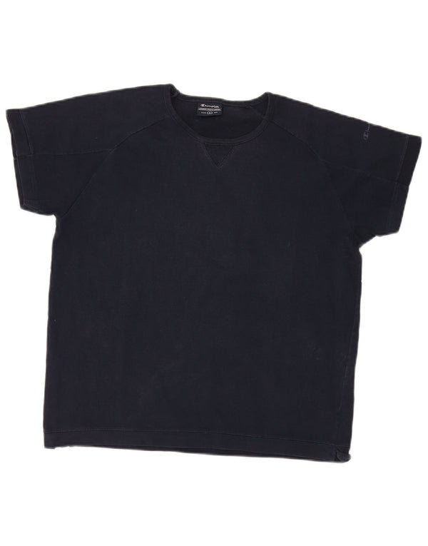 Champion T-Shirt Femme Top UK 16 Large Bleu Marine Coton