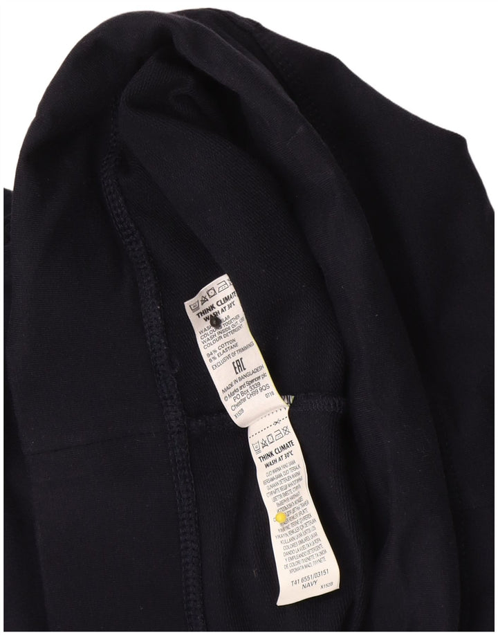 Marks & Spencer Pantalon de survêtement pour femme UK 12 Bleu marine moyen Coton