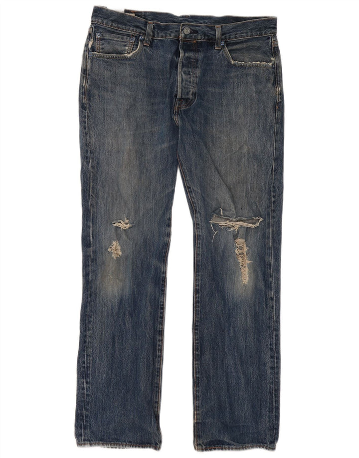 Levi's Jean droit vieilli W34 L32 homme bleu coton