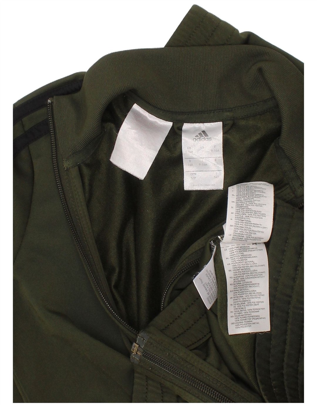 Adidas Veste de Survêtement Garçon 9-10 Ans Kaki Polyester