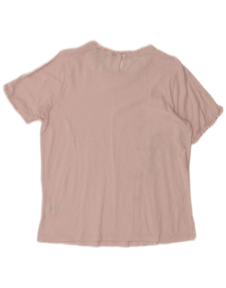 CREW CLOTHING Chemisier Femme Top UK 10 Petit Rose Coton