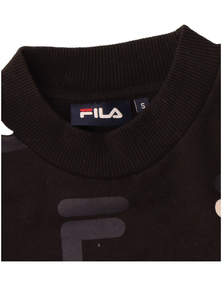 Fila Sweat-shirt court surdimensionné pour femme UK 10 Petit Noir