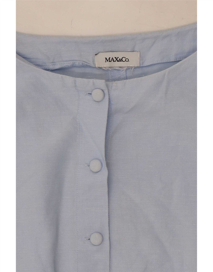 Max & Co. Haut chemisier à manches 3/4 pour femme UK 12 Bleu moyen