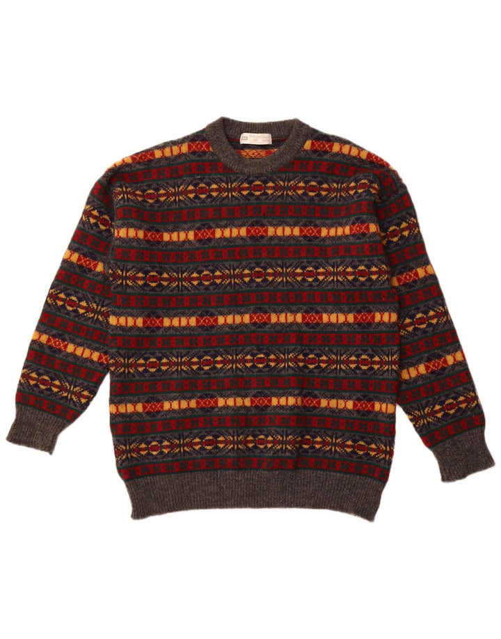 ST. BERNARD Pull à col rond pour homme Large Multicolore Fair Isle