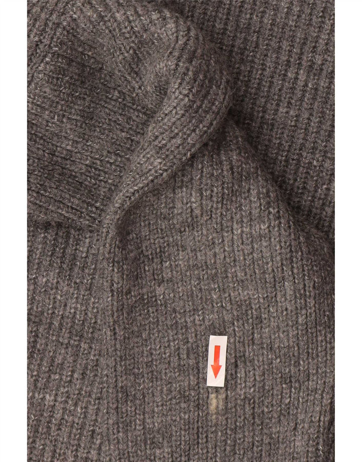 Zara Pull surdimensionné à capuche pour femme UK 14 Acrylique gris moyen