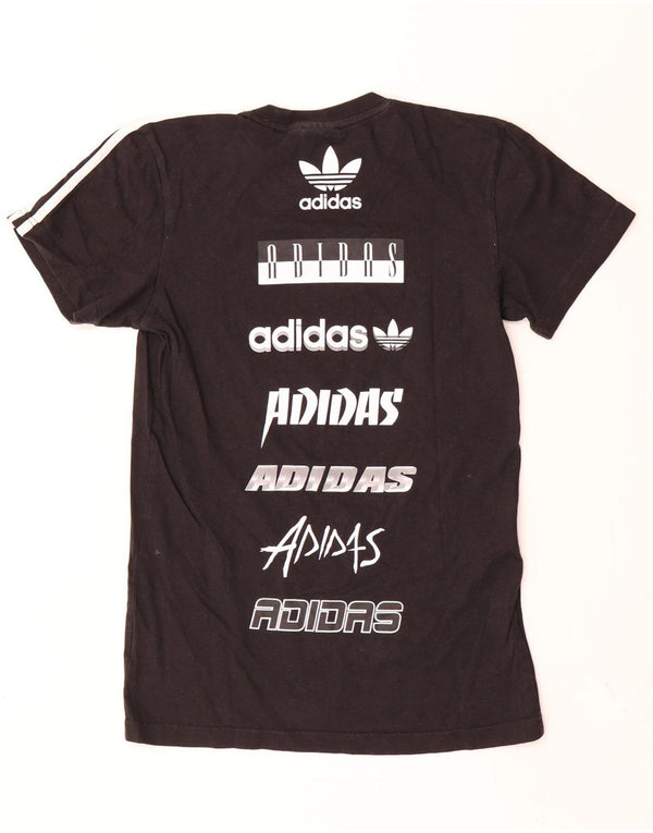 Adidas T-shirt graphique pour hommes, petit haut en coton noir