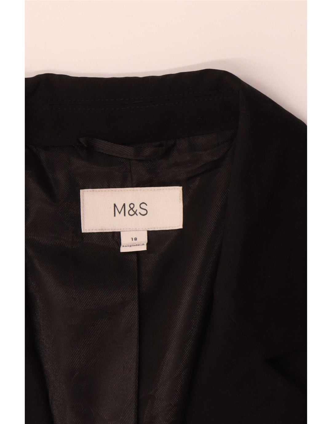 Marks & Spencer Veste blazer 1 bouton pour femme UK 18 XL Noir Polyester