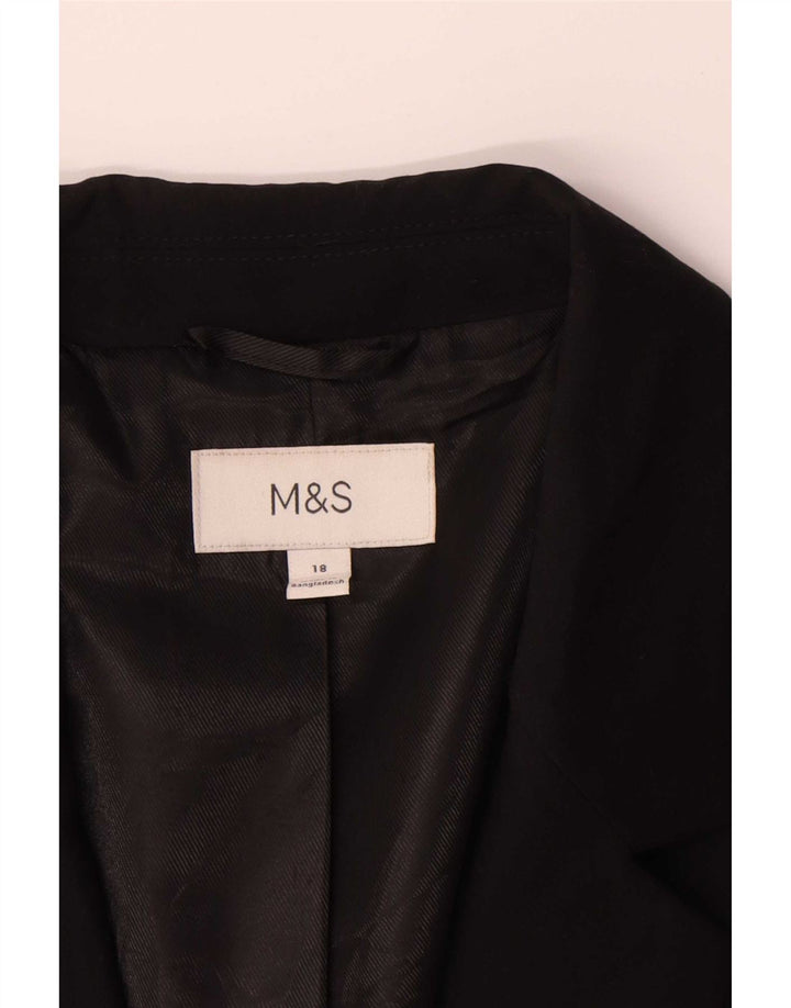 Marks & Spencer Veste blazer 1 bouton pour femme UK 18 XL Noir Polyester