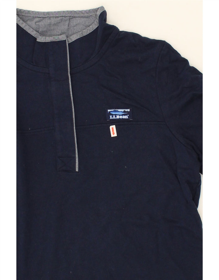 L.L.BEAN Womens Longline Sweatshirt Jumper UK 14 Medium Navy Blue Vintage L.L.Bean and Second-Hand L.L.Bean from Messina Hembry 