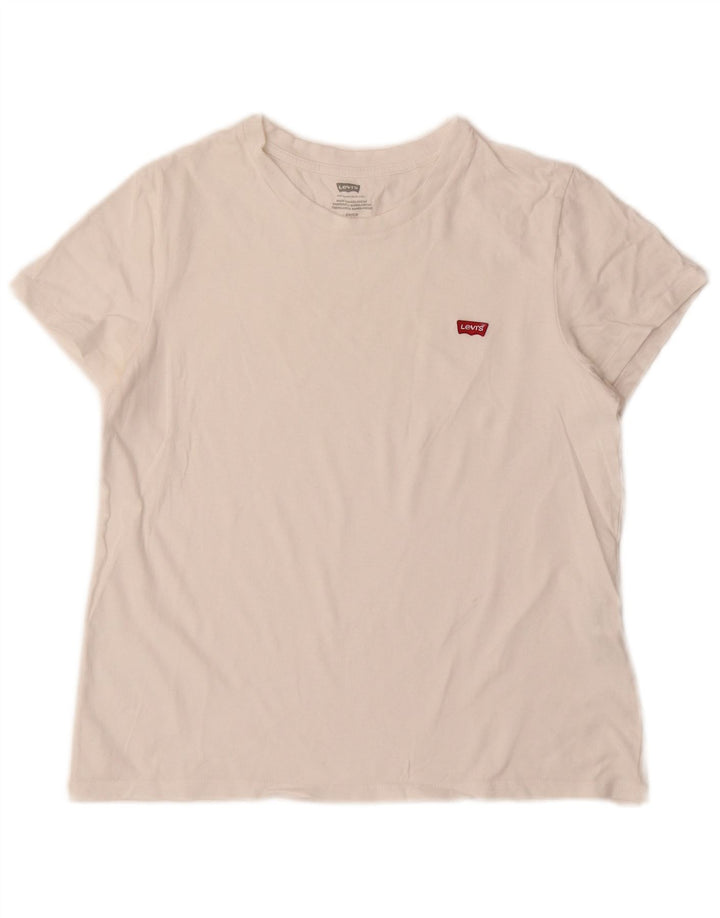 Levi's T-Shirt Femme UK 10 Petit Blanc Coton
