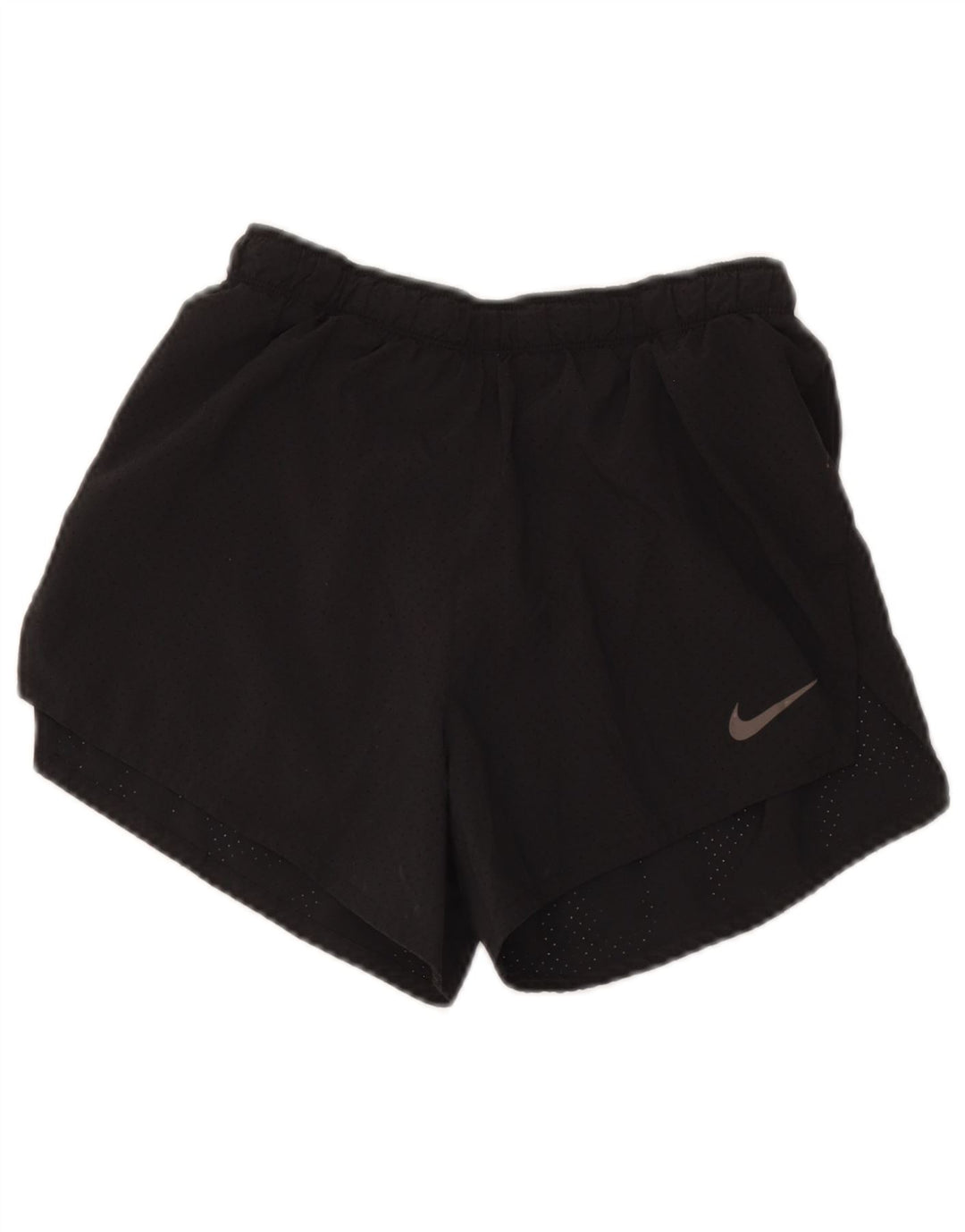 Nike Short de sport Dri Fit pour femme UK 8 Small Noir Polyester