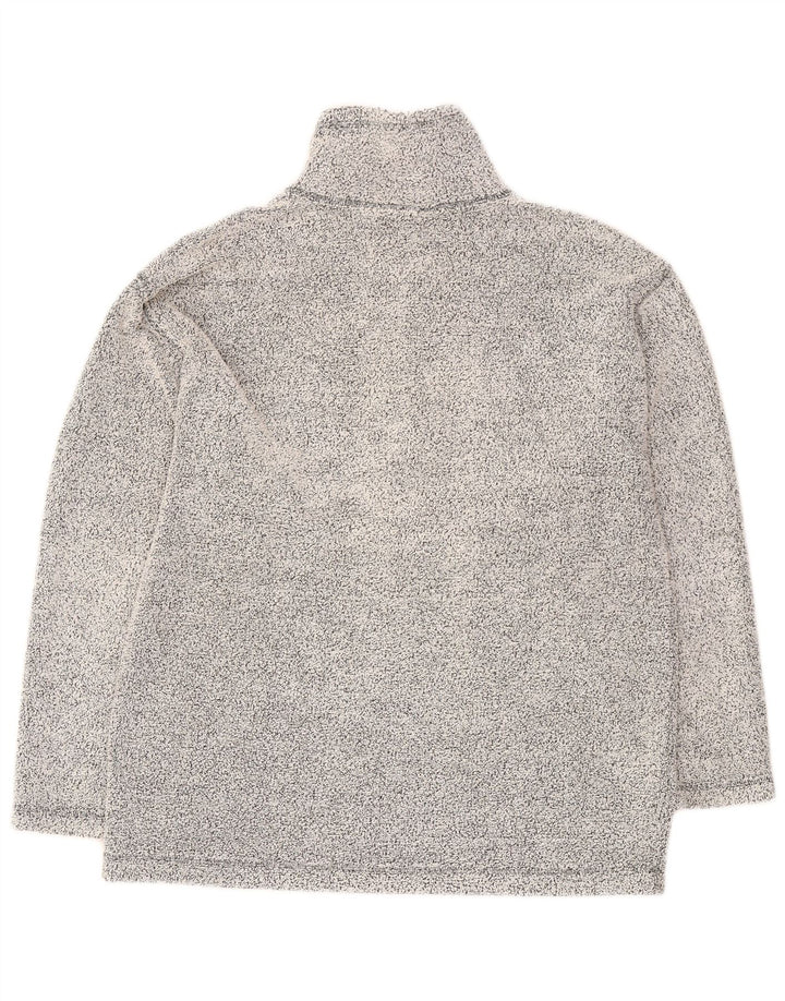 Reebok Haut à Manches Longues Zip Neck Homme Gris Moyen Moucheté