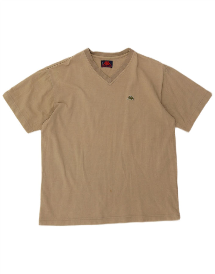 Kappa T-Shirt Homme Top Large Beige Coton