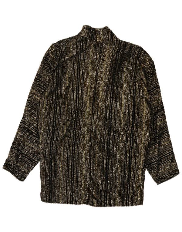 vintage Femmes 1 Bouton Blazer Veste UK 16 Grand Noir Rayé
