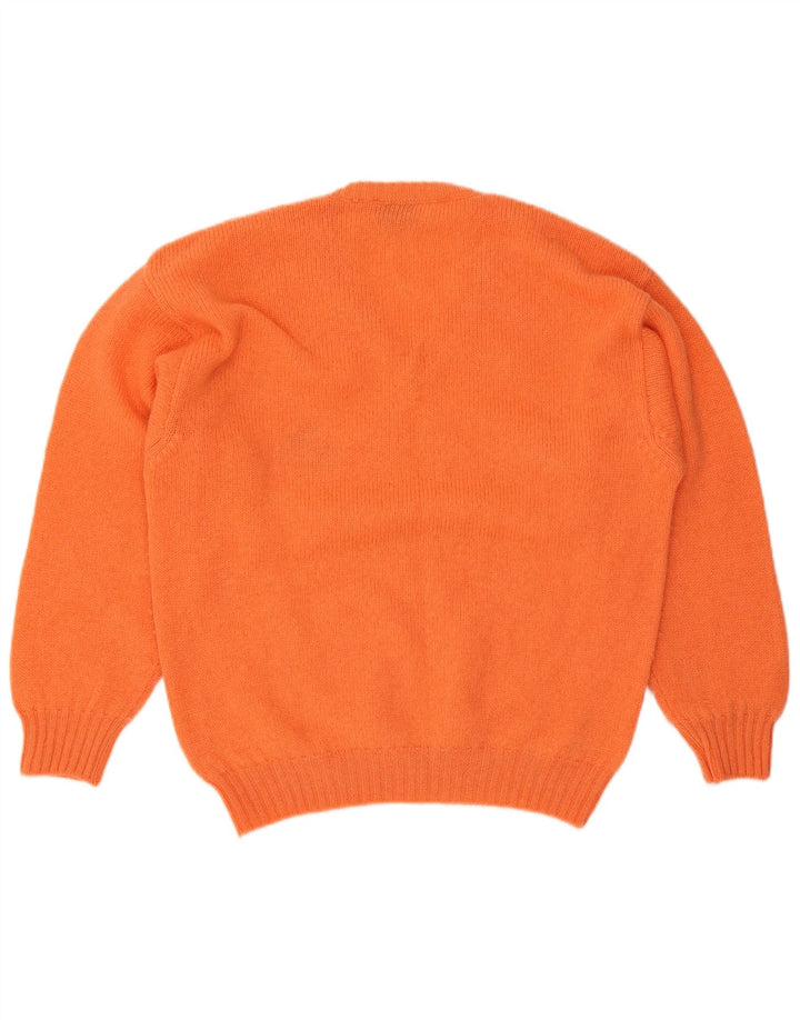 vintage Mens V-Col Jumper Pull Grande Laine Orange