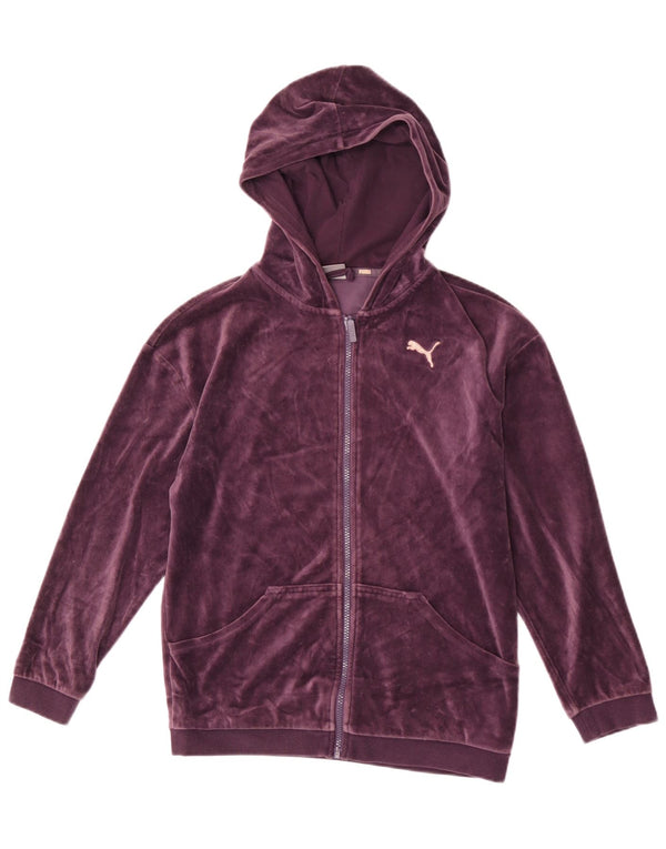 Puma Sweat à capuche zippé en velours pour fille 13-14 ans Violet Coton