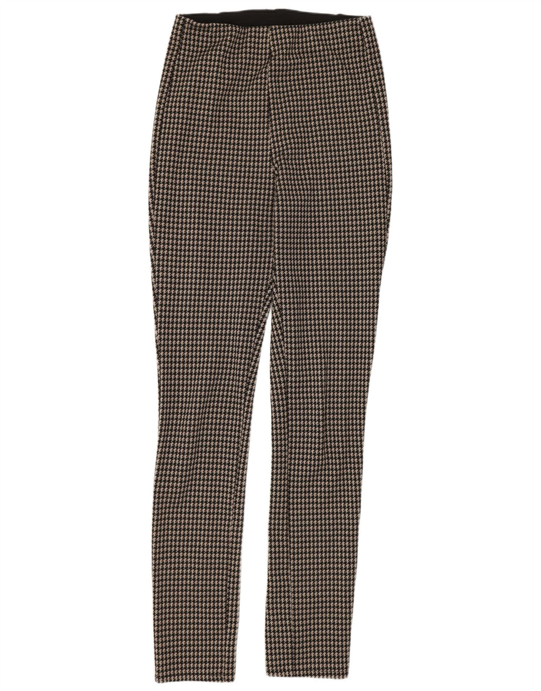Zara Leggings Femme UK 14 Pied-de-poule Noir Moyen