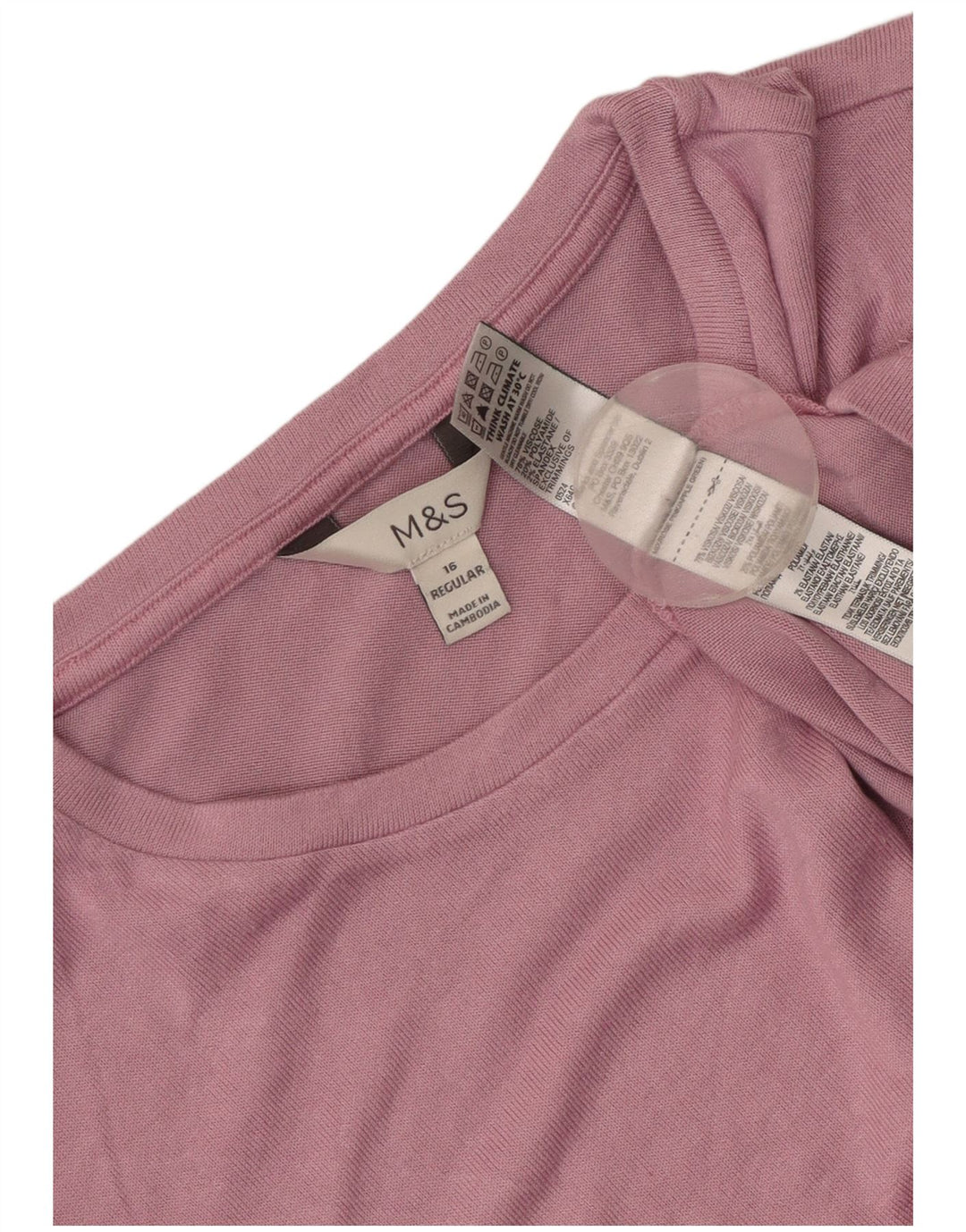 Marks & Spencer Haut à manches longues pour femme UK 16 Large Rose Viscose
