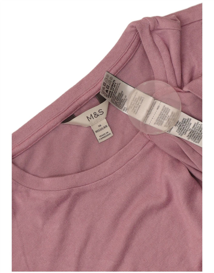 Marks & Spencer Haut à manches longues pour femme UK 16 Large Rose Viscose