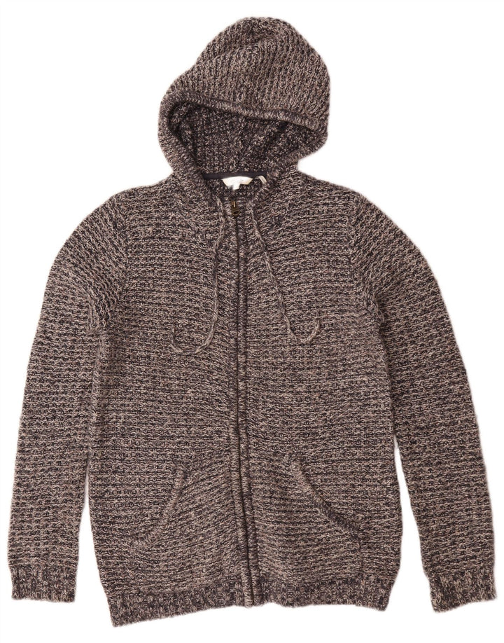 Fat Face Cardigan surdimensionné à capuche pour femme UK 12 Gris moyen moucheté