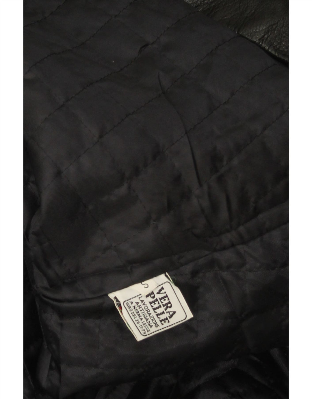 vintage Femmes Manteau en cuir surdimensionné UK 10 Petit cuir noir