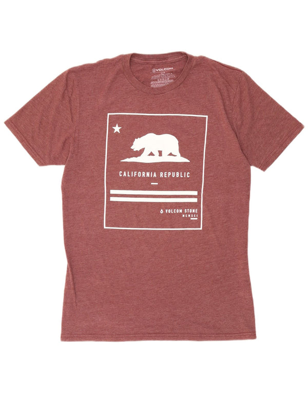 Volcom T-shirt graphique pour hommes, grand, en coton bordeaux