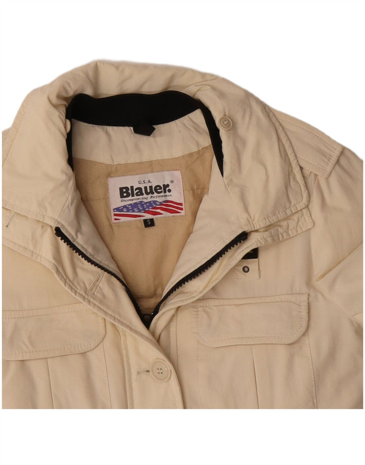 Blauer Veste militaire surdimensionnée pour femme UK 10 Small Beige