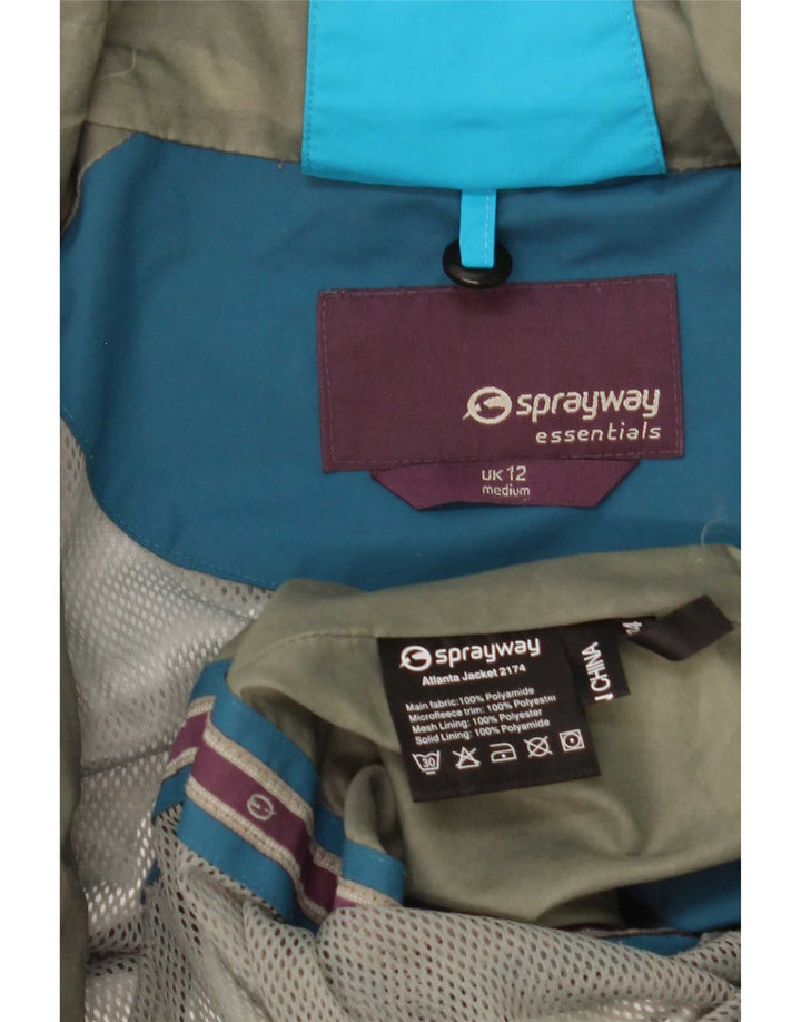 Sprayway Veste de pluie à capuche pour femme UK 12 Bleu moyen Colourblock Polyamide