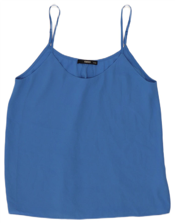 Oasis Femmes Crop Cami Top UK 10 Petit Bleu Polyester